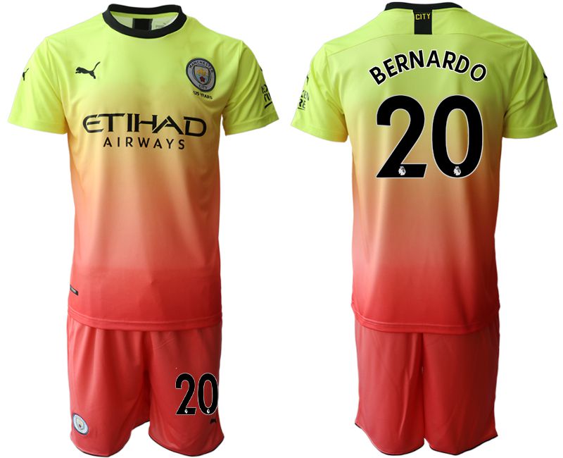 Men 2019-2020 club Manchester City away #20 yellow Soccer Jerseys